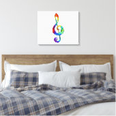 Rainbow musical key treble clean canvas afdruk (Insitu (Slaapkamer))