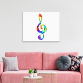 Rainbow musical key treble clean canvas afdruk (Insitu (Woonkamer))