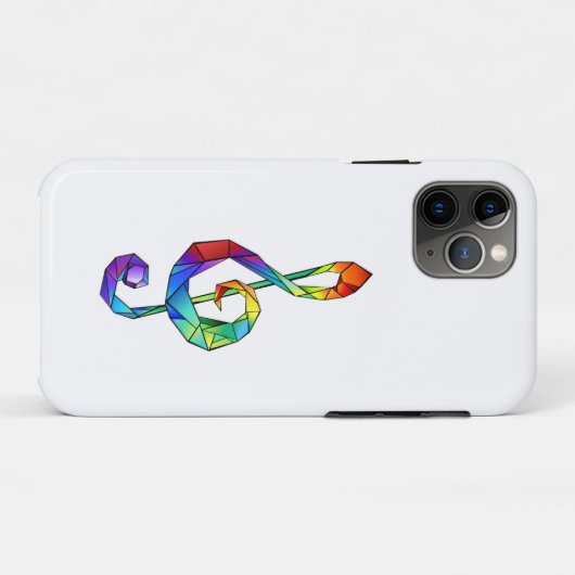Rainbow musical key treble clean Case-Mate iPhone case (Achterkant (horizontaal))