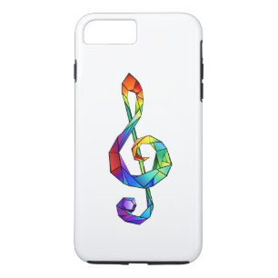 Rainbow musical key treble clean 	iPhone 8/7 plus hoesje
