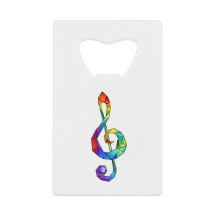 Rainbow musical key treble clean creditkaart flessenopener