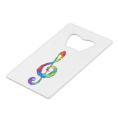 Rainbow musical key treble clean creditkaart flessenopener (Achterkant Gekanteld)