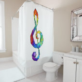 Rainbow musical key treble clean douchegordijn (In situ)