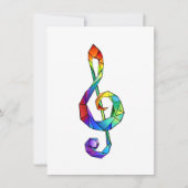 Rainbow musical key treble clean feestdagenkaart (Voorkant)