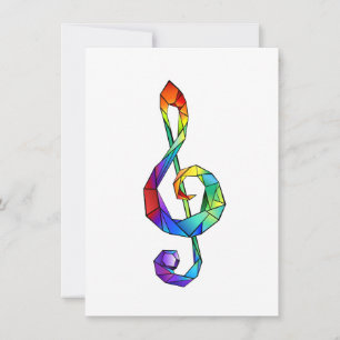 Rainbow musical key treble clean feestdagenkaart