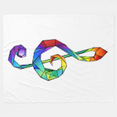 Rainbow musical key treble clean fleece deken (Voorkant (Horizontaal))