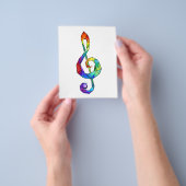 Rainbow musical key treble clean flyer (Hand)