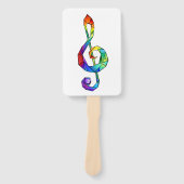 Rainbow musical key treble clean handwaaier (Voorkant)
