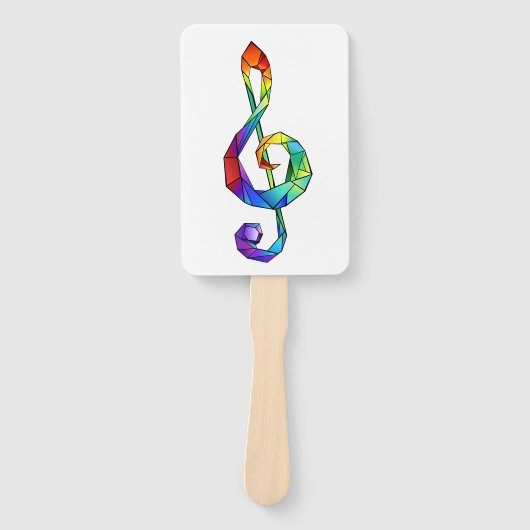 Rainbow musical key treble clean handwaaier (Voorkant)