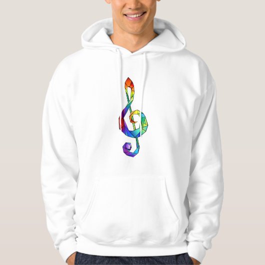 Rainbow musical key treble clean hoodie (Voorkant)