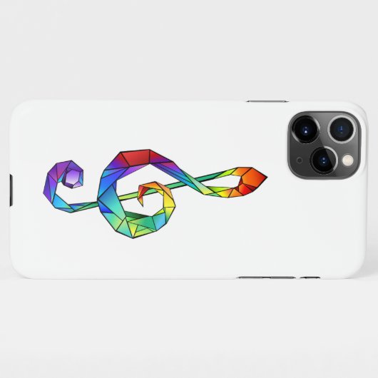 Rainbow musical key treble clean iPhone hoesje (Achterkant horizontaal)