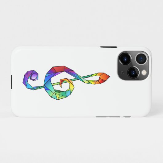 Rainbow musical key treble clean iPhone hoesje (Achterkant horizontaal)