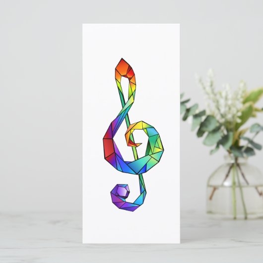 Rainbow musical key treble clean kaart (Staand voorkant)