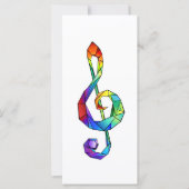 Rainbow musical key treble clean kaart (Voorkant)