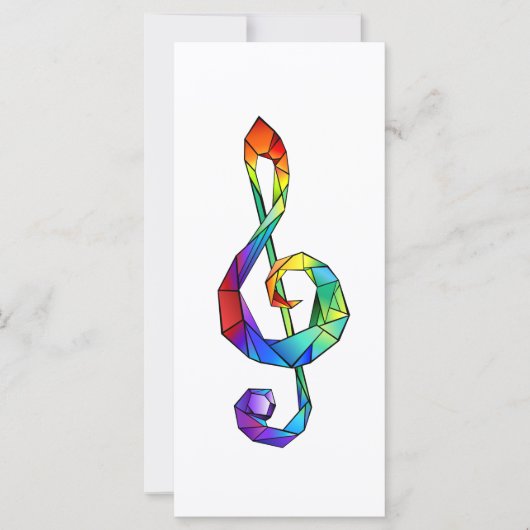 Rainbow musical key treble clean kaart (Voorkant)