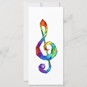 Rainbow musical key treble clean kaart