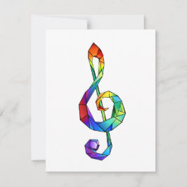 Rainbow musical key treble clean kaart