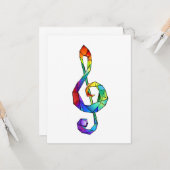Rainbow musical key treble clean kaart (Voorkant / Achterkant in situ)