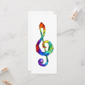 Rainbow musical key treble clean kaart (Voorkant / Achterkant in situ)