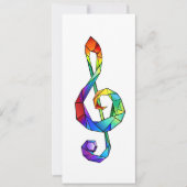 Rainbow musical key treble clean kaart (Voorkant)