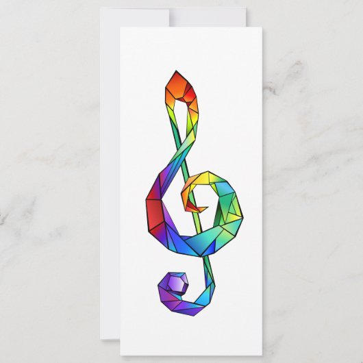 Rainbow musical key treble clean kaart (Voorkant)