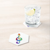 Rainbow musical key treble clean kartonnen onderzetters (Insitu)