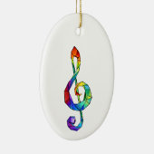 Rainbow musical key treble clean keramisch ornament (Rechts)