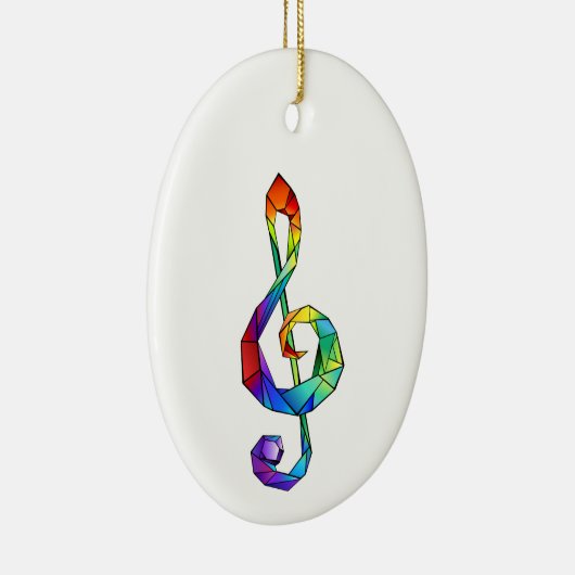 Rainbow musical key treble clean keramisch ornament (Rechts)