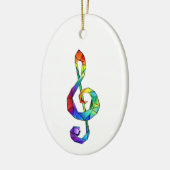 Rainbow musical key treble clean keramisch ornament (Links)