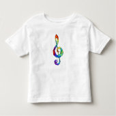 Rainbow musical key treble clean kinder shirts (Voorkant)