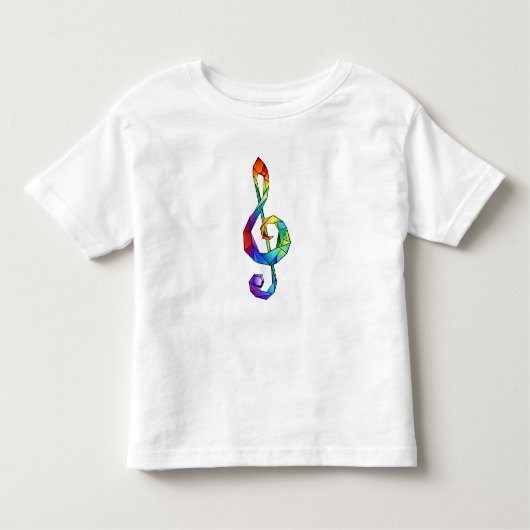 Rainbow musical key treble clean kinder shirts (Voorkant)