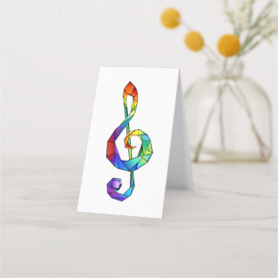 Rainbow musical key treble clean klantenkaartje