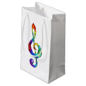 Rainbow musical key treble clean klein cadeauzakje (Achterkant Gekanteld)