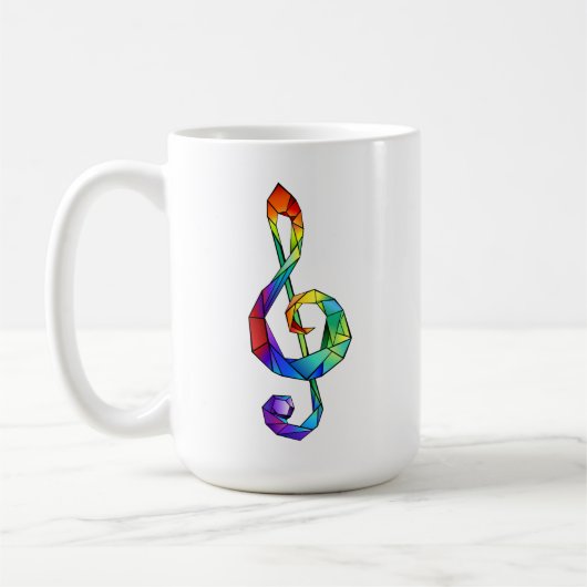 Rainbow musical key treble clean koffiemok (Links)
