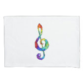 Rainbow musical key treble clean kussensloop (Voorkant)