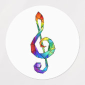 Rainbow musical key treble clean labels (Design 2)