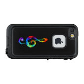 Rainbow musical key treble clean LifeProof iPhone hoesje (Achterkant (horizontaal))