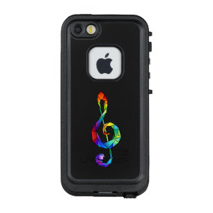 Rainbow musical key treble clean LifeProof FRÄ’ iPhone SE/5/5s hoesje