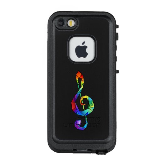 Rainbow musical key treble clean LifeProof iPhone hoesje (Achterkant)