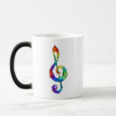 Rainbow musical key treble clean magische mok (Links)