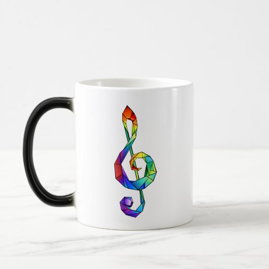 Rainbow musical key treble clean magische mok (Links)