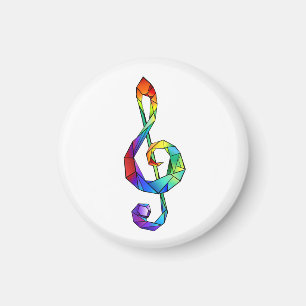 Rainbow musical key treble clean magneet