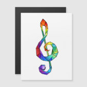 Rainbow musical key treble clean magnetische uitnodiging (Voorkant / Achterkant)
