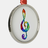 Rainbow musical key treble clean metalen ornament (Rechts)