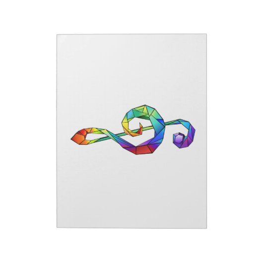 Rainbow musical key treble clean notitieblok (Linkerzijde)