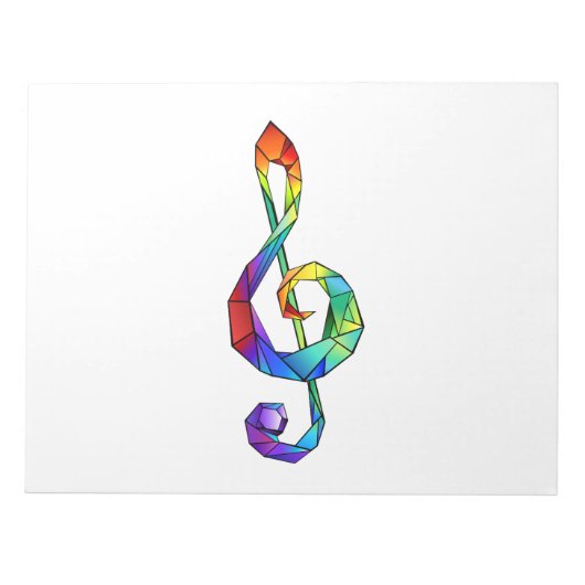 Rainbow musical key treble clean notitieblok (Voorkant)