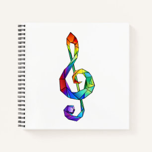 Rainbow musical key treble clean notitieboek