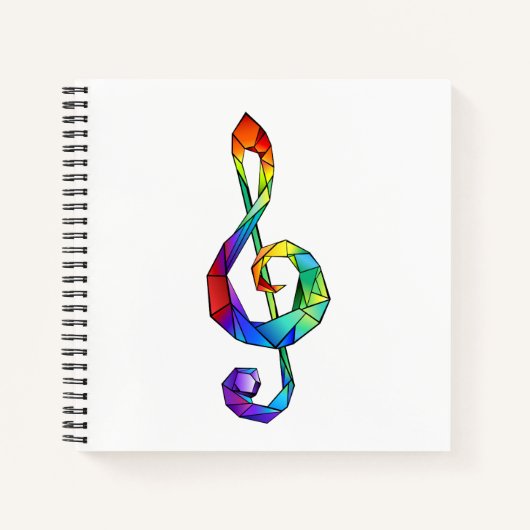 Rainbow musical key treble clean notitieboek (Voorkant)
