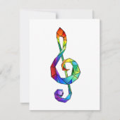 Rainbow musical key treble clean notitiekaartje (Voorkant)