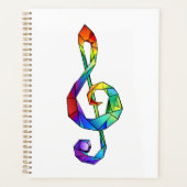 Rainbow musical key treble clean planner (Voorkant)